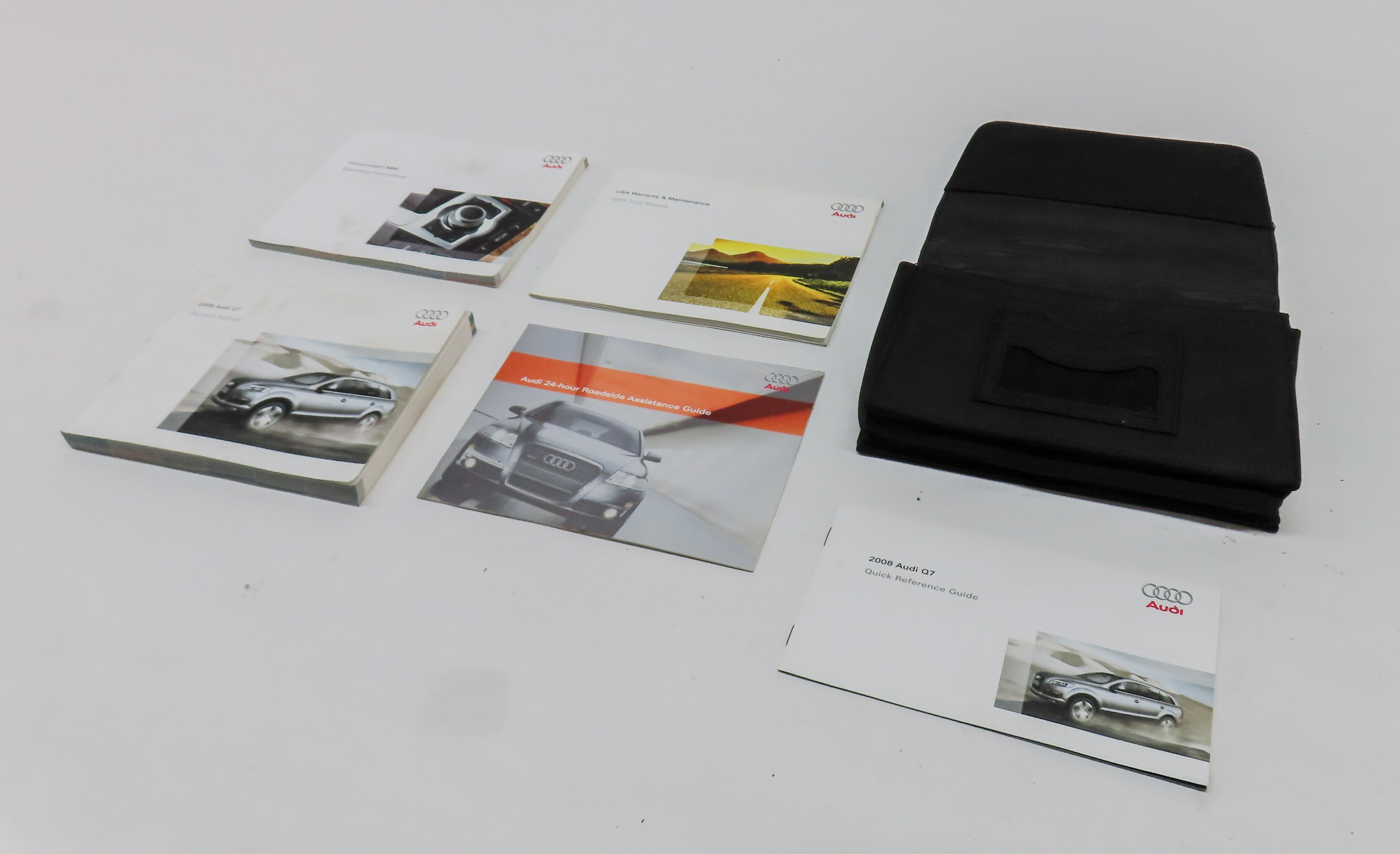 2008 AUDI Q7 (4L) 4.2L (BAR) ENGINE OWNERS MANUAL BOOKLETS SET/6 w/CASE — exact item pictured